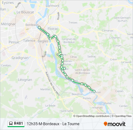 Mapa de R481 de autobús