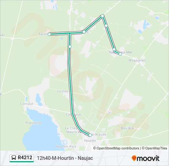 Plan de la ligne R4212 de bus