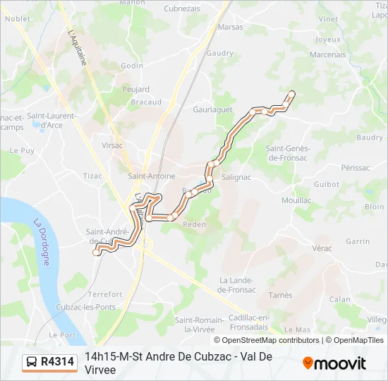 R4314 Bus Line Map