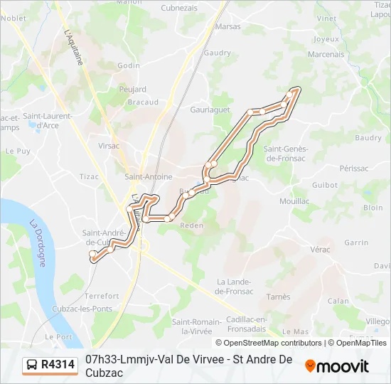 R4314 Bus Line Map