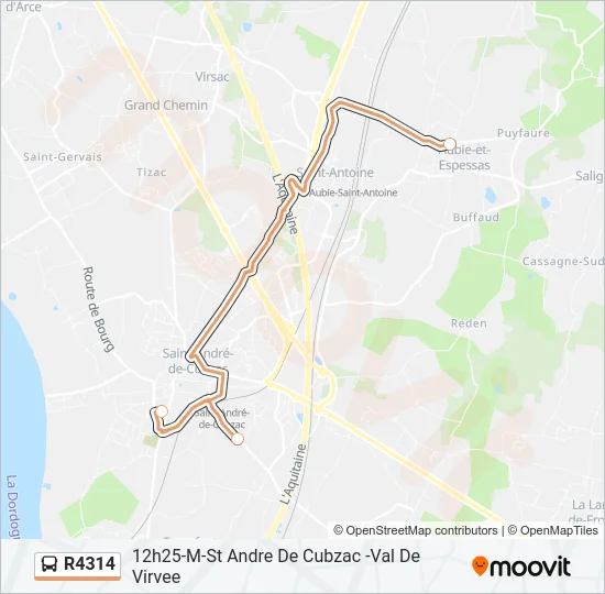 R4314 Bus Line Map