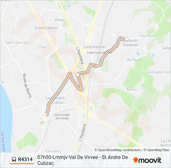 R4314 Bus Line Map