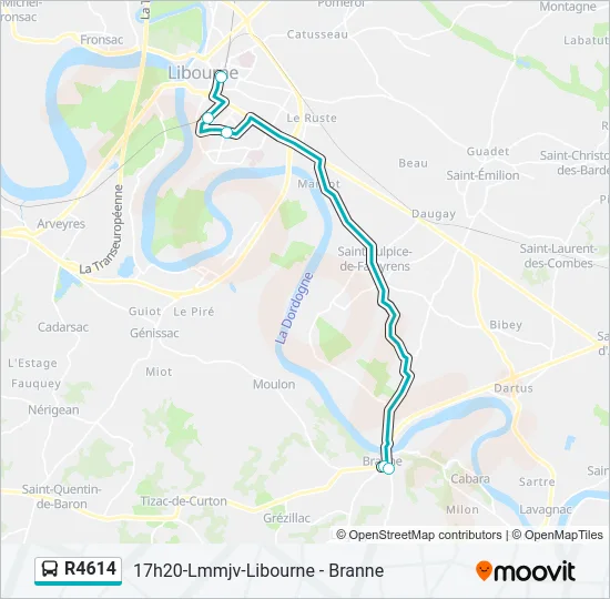 R4614 Bus Line Map