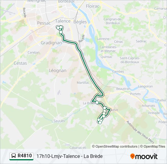 Plan de la ligne R4810 de bus