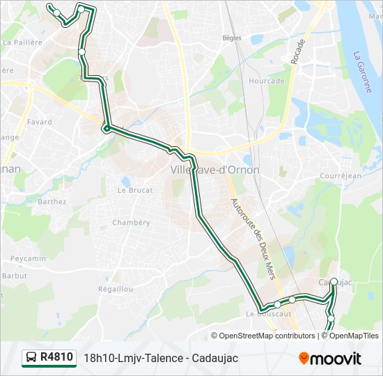 Plan de la ligne R4810 de bus