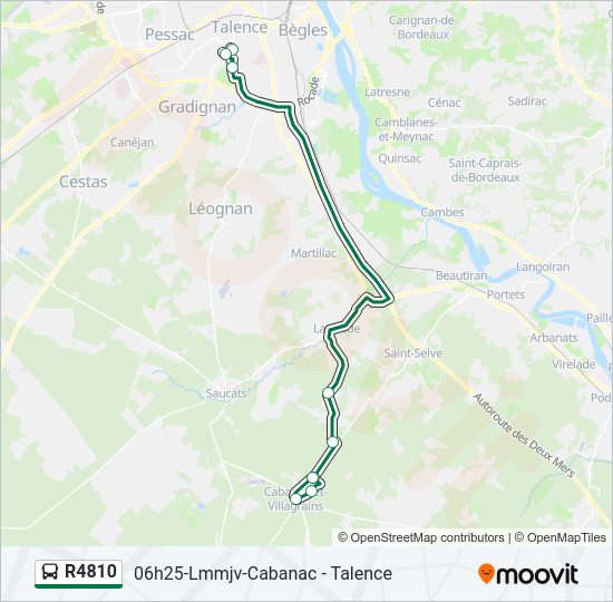 Mapa de R4810 de autobús