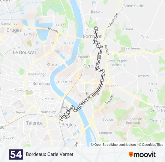 54 Bus Line Map