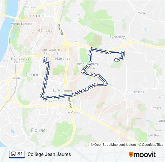 S1 Bus Line Map