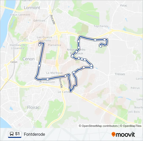 S1 Bus Line Map