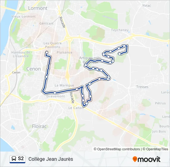 S2 Bus Line Map