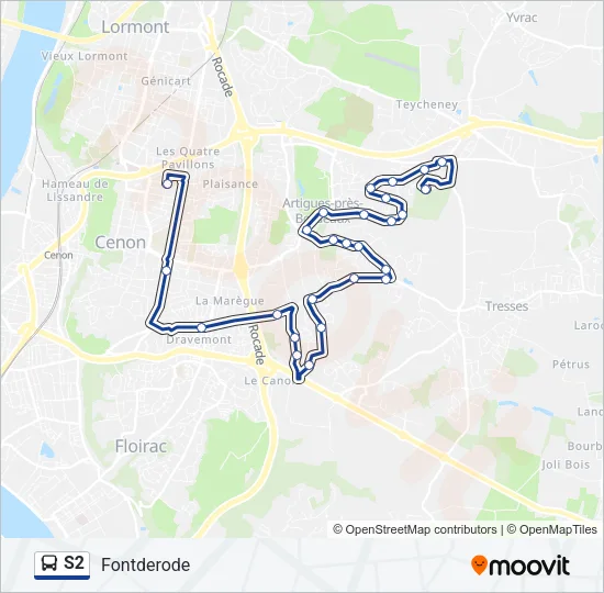 S2 Bus Line Map