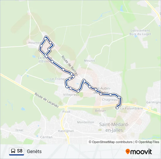 S8 Bus Line Map