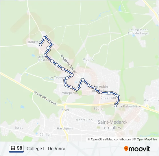 S8 Bus Line Map