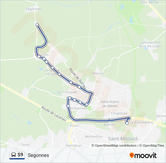 S9 Bus Line Map