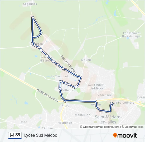S9 Bus Line Map