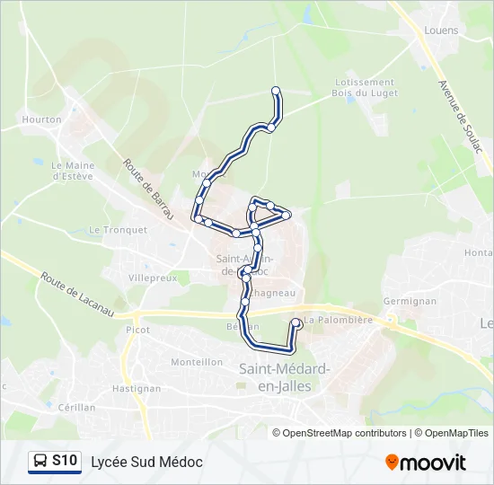 S10 Bus Line Map