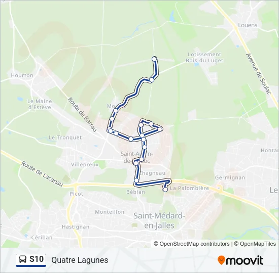 S10 Bus Line Map