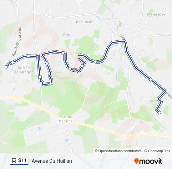S11 Bus Line Map