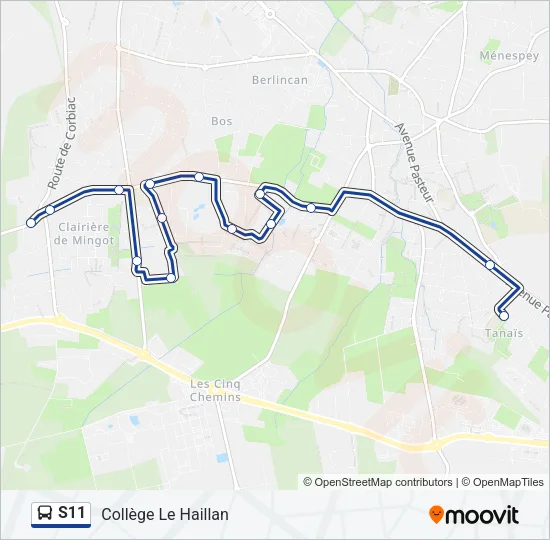S11 Bus Line Map