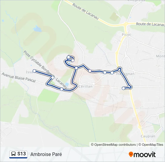 S13 Bus Line Map