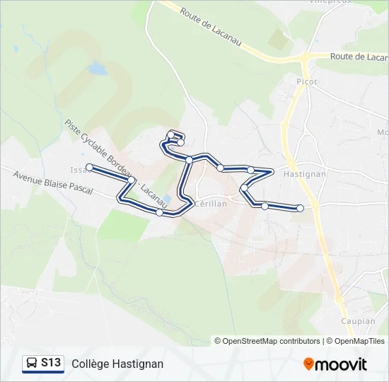 S13 Bus Line Map