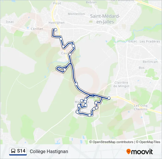 S14 Bus Line Map