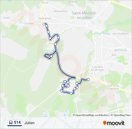 S14 Bus Line Map