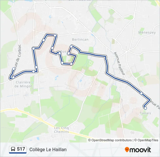 S17 Bus Line Map
