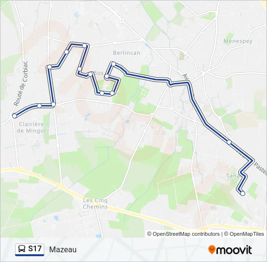 S17 Bus Line Map