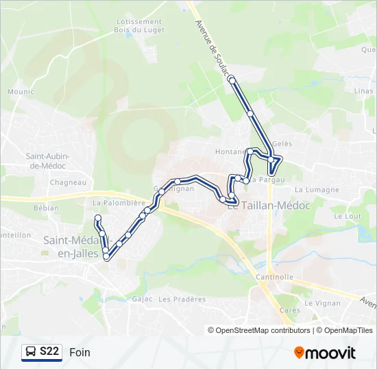 S22 Bus Line Map