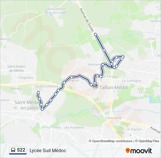 S22 Bus Line Map