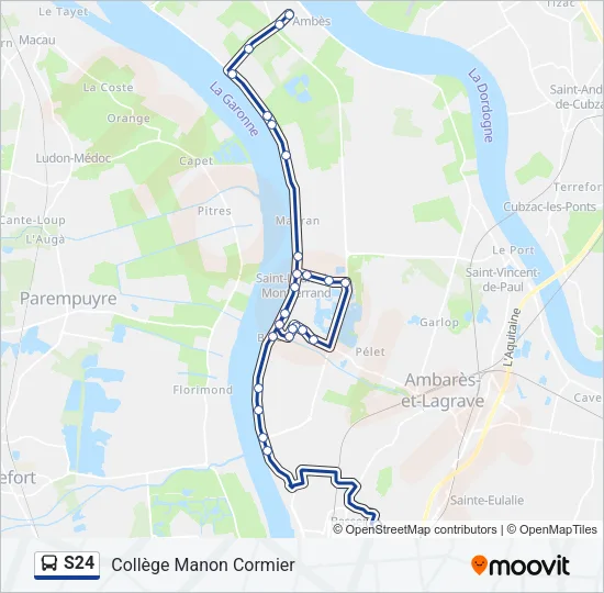 S24 Bus Line Map