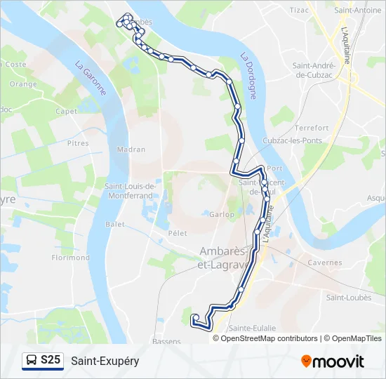 S25 Bus Line Map