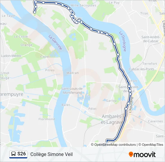 S26 Bus Line Map