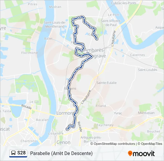 S28 Bus Line Map