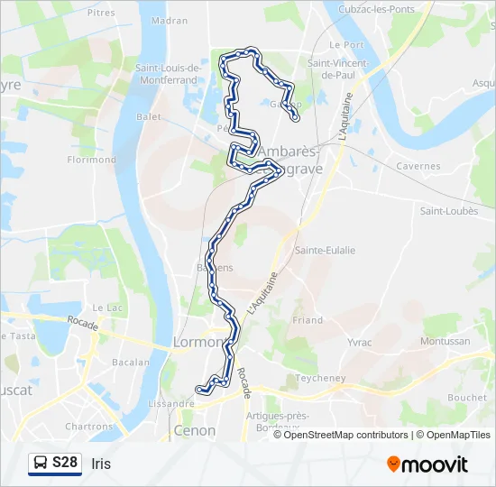 S28 Bus Line Map