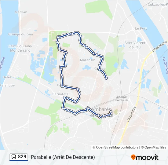 S29 Bus Line Map
