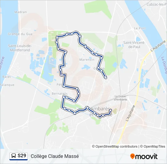 S29 Bus Line Map