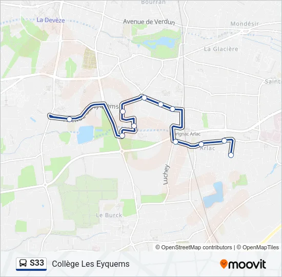 S33 Bus Line Map
