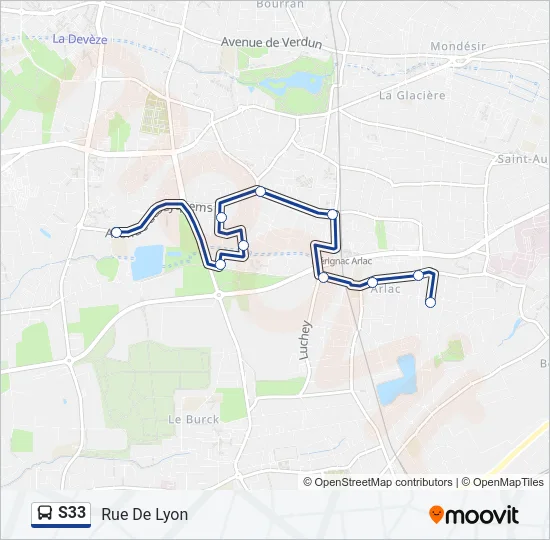 S33 Bus Line Map