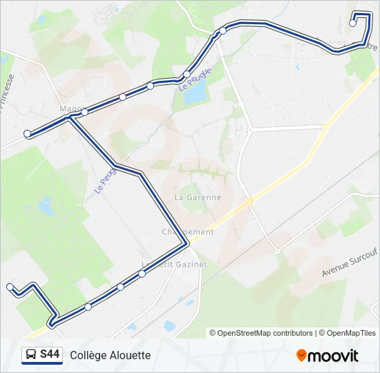 S44 Bus Line Map