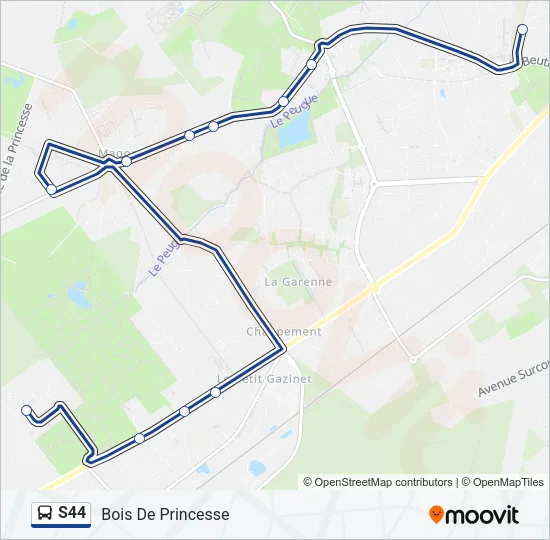 S44 Bus Line Map