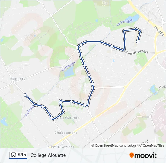 S45 Bus Line Map