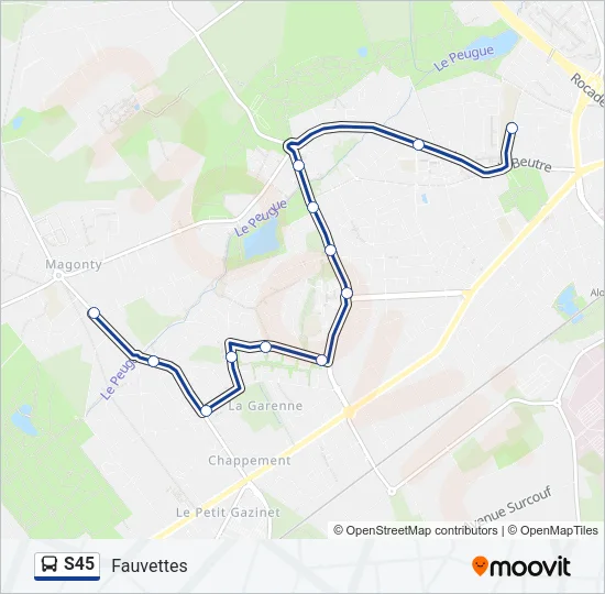 S45 Bus Line Map