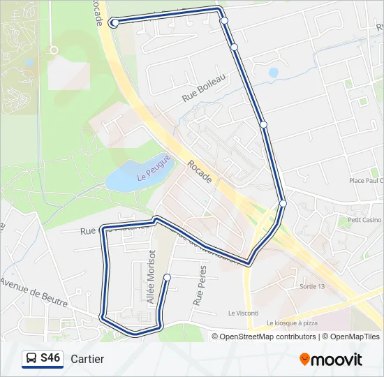 S46 Bus Line Map