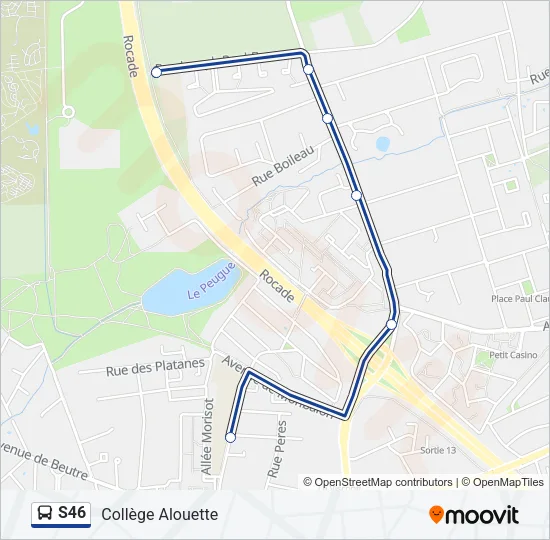 S46 Bus Line Map