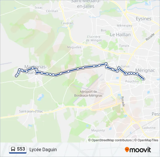 S53 Bus Line Map