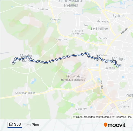 S53 Bus Line Map