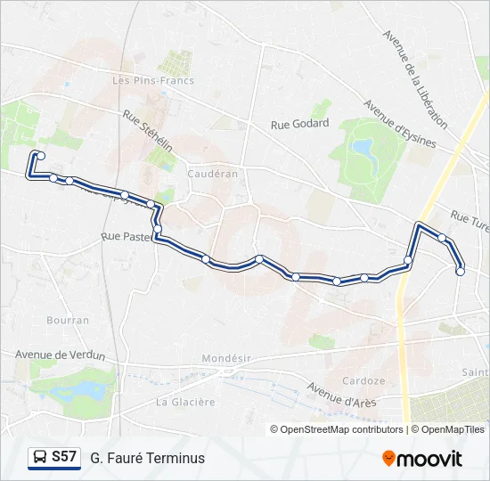 S57 Bus Line Map