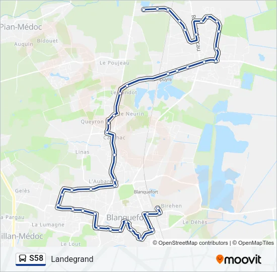 S58 Bus Line Map